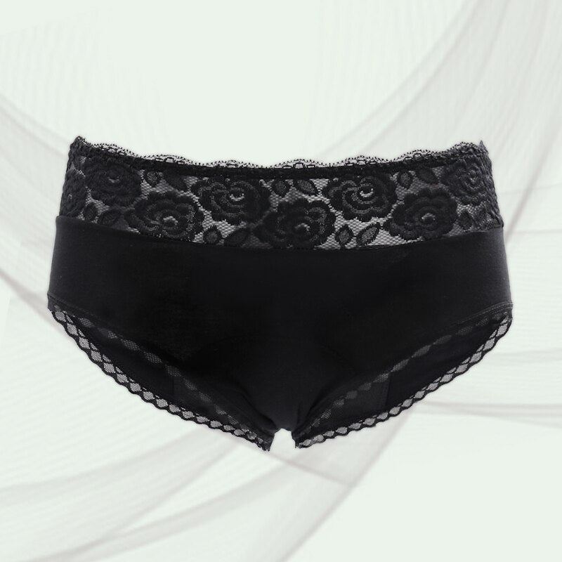 Culotte Menstruelle Iris avec dentelle fleurie- ADOPTE MA CULOTTE