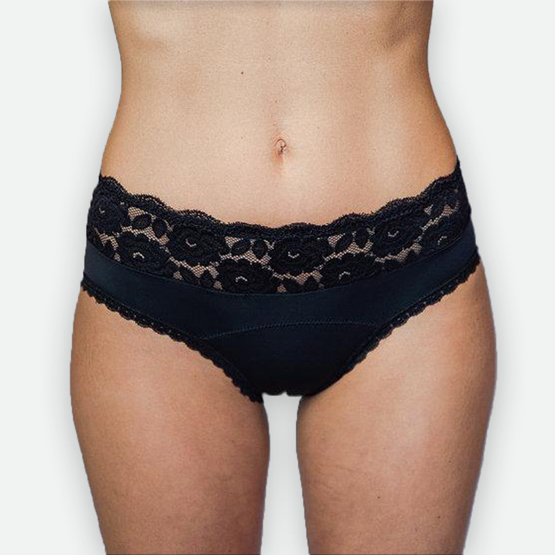 Culotte Menstruelle Iris avec dentelle fleurie- ADOPTE MA CULOTTE