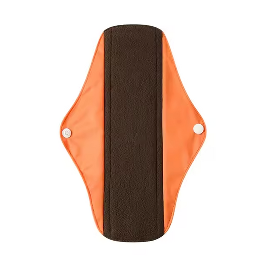 Serviette(s) hygiéniques réutilisables en fibres de bambou - Orange - Adopte Ma Culotte