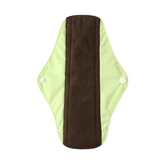 Serviette(s) hygiéniques réutilisables en fibres de bambou - Verte - Adopte Ma Culotte
