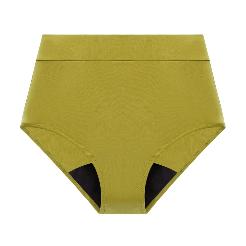 Culotte De Bain Menstruelle - Bas De Maillot Shorty Taille Haute - Coton, Protection Fuites Flux Abondant - Pour Ados Et Femmes - 10
