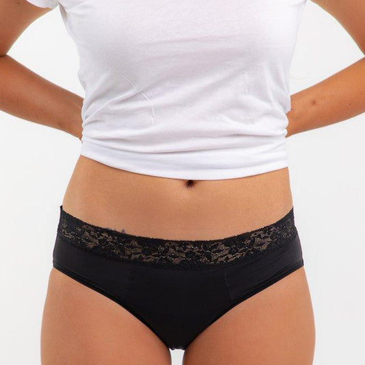 Culotte Menstruelle Noir, Tout En Dentelle-ADOPTE MA CULOTTE